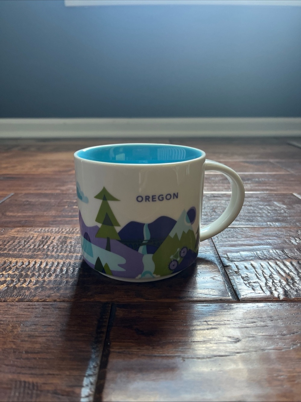 Starbucks Oregon Ceramic Mug - Blue Interior